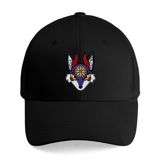 Purple Fox Channel Mascot Embroidery Cap